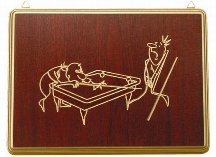 Wandbord motief Biljarter 2
