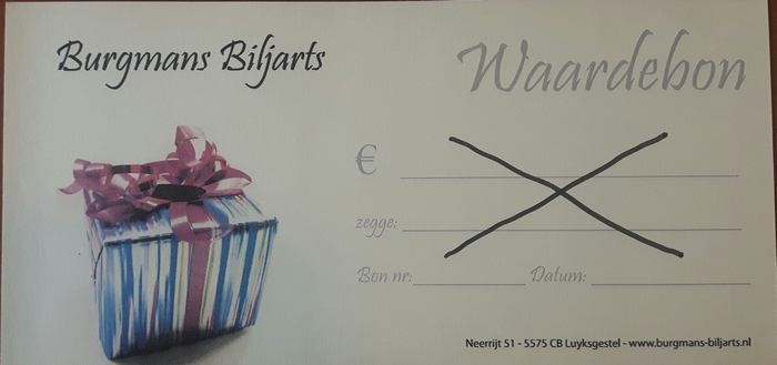 Waardebon Burgmans Biljarts